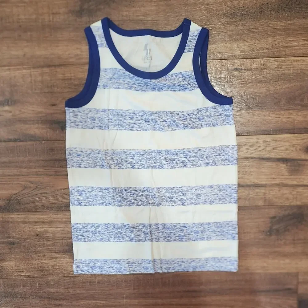 NWT The Children's Place Sport Striped Scoop Neck Pullover Tank Top Medium M 7/8